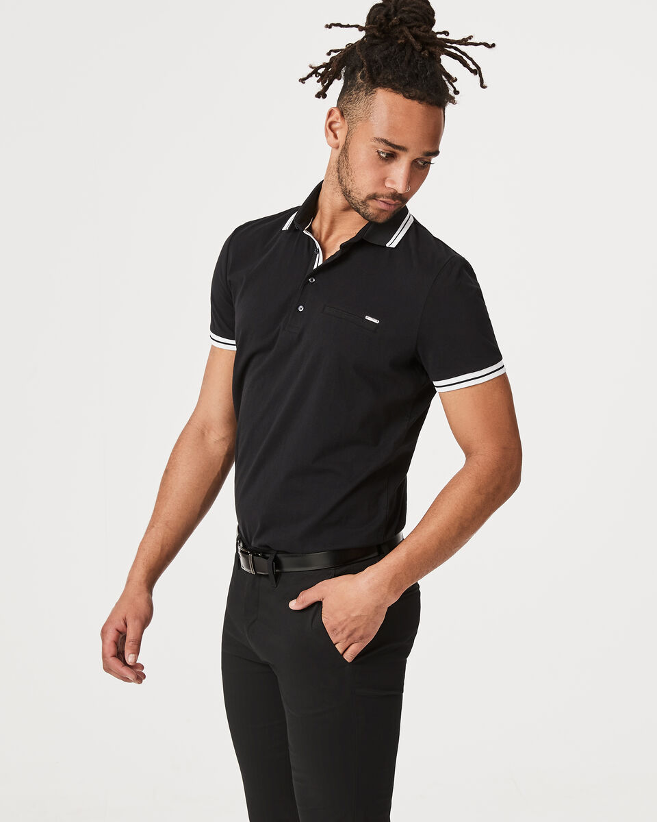 Narka Polo Shirt, Black, hi-res